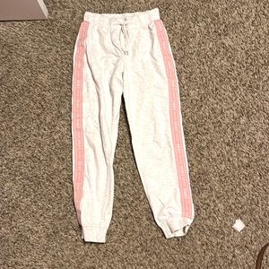 Sweatpants from DKNY Size 10 for girls. They are gray and pink. (Primarily gray)
